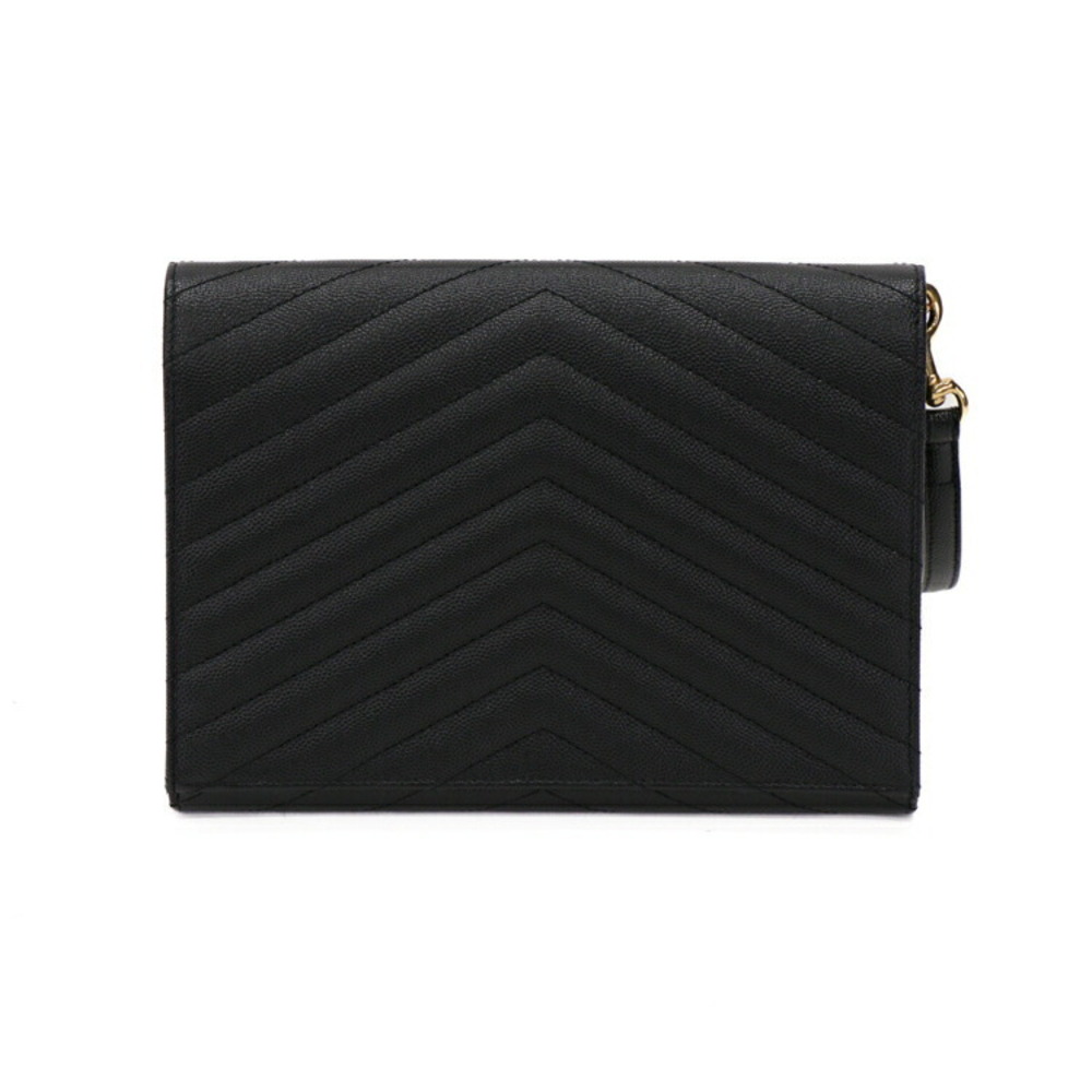 Saint Laurent Cassandra Chain Wallet Bag clutch bag black leather - Picture 4 of 10